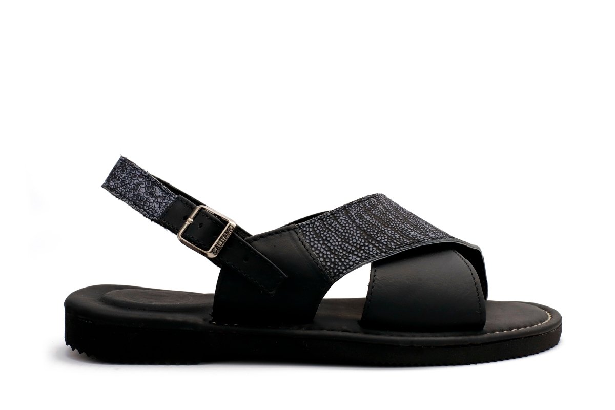 Cruzado Apatzingan 0 - Avestruz Negro/Azul - Calitamo - huarache