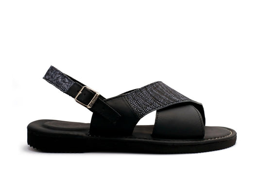 Cruzado Apatzingan 0 - Avestruz Negro/Azul - Calitamo - huarache
