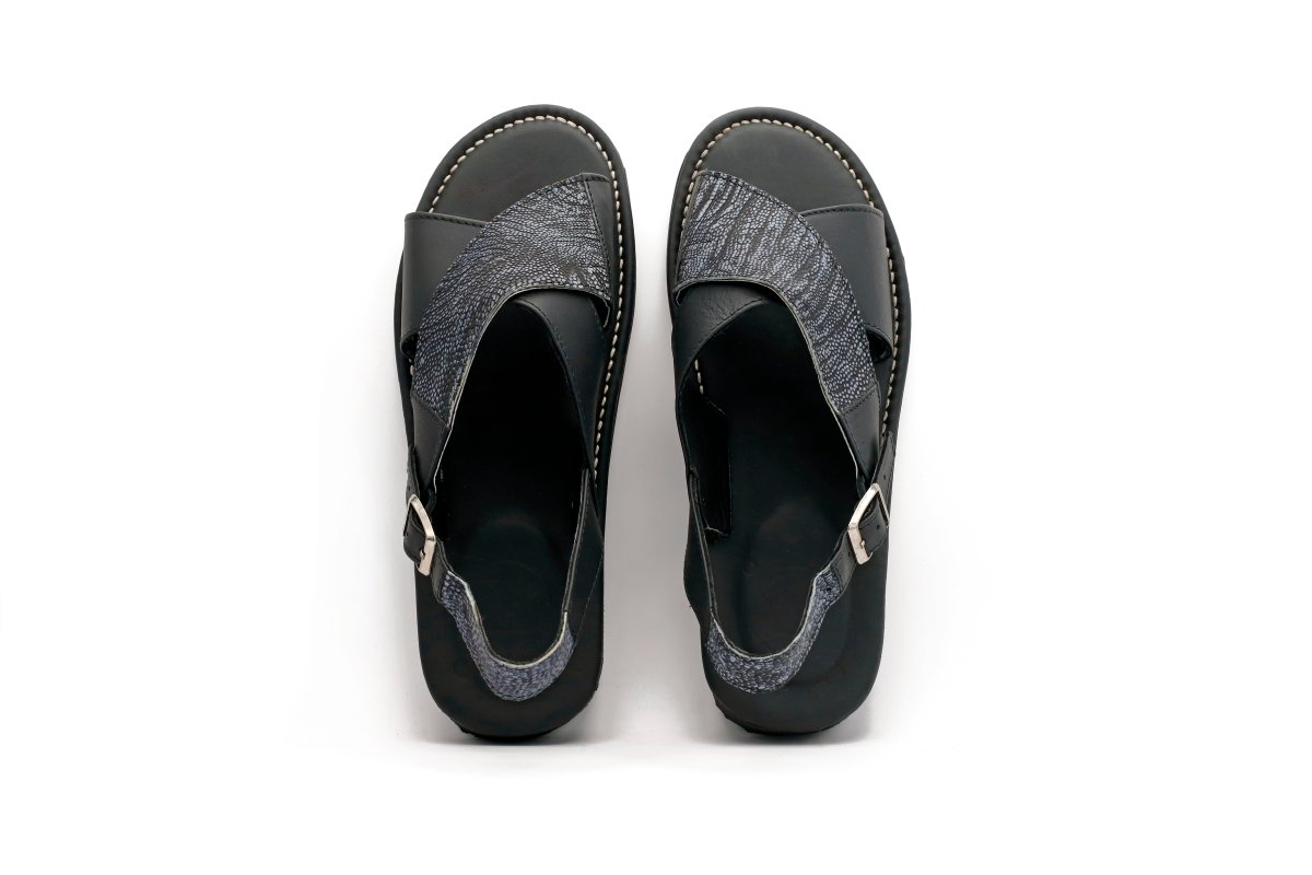 Cruzado Apatzingan 0 - Avestruz Negro/Azul - Calitamo - huarache